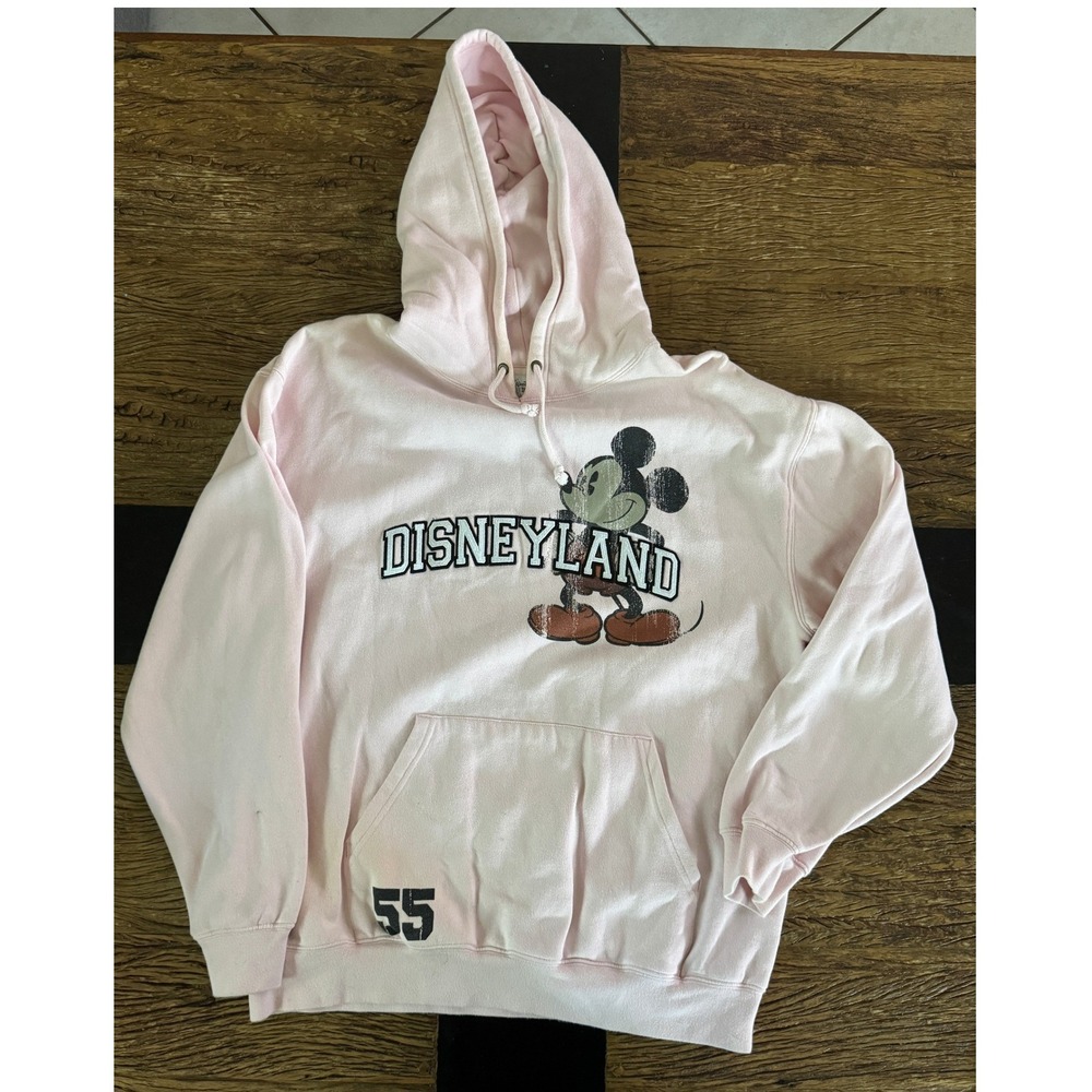 Disney Disneyland Resort Mickey Mouse Pink Graphic Hoodie Sweatshirt Mens Medium